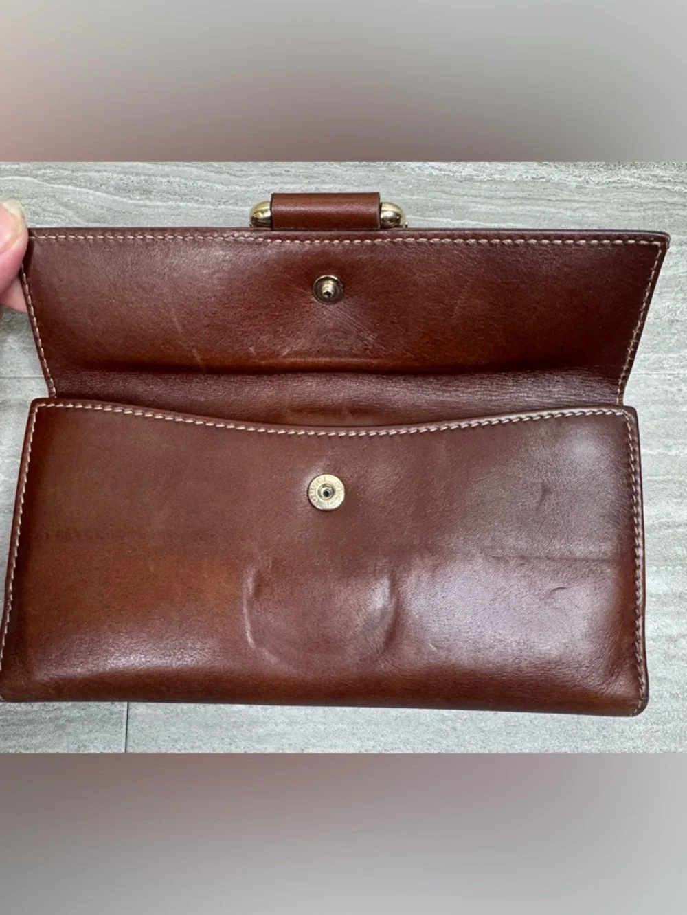 Gucci Bamboo Ring Continental Clutch Check Wallet Vintage - Picture 12 of 15
